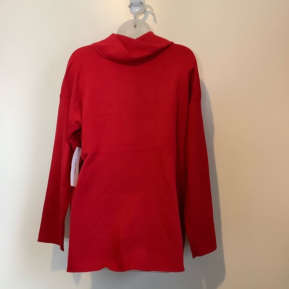 Calvin Klein Women’s Cowl Neck Medium Red Sweater NWT - Picture 3 of 8